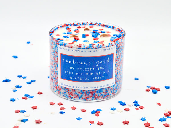 3 Wick America's 250th Birthday Patriotic Candle