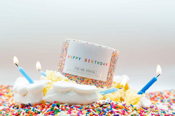 Customizable 3 Wick Happy Birthday